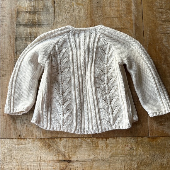 H&M Ivory Cable Knit Baby Girl Cardigan 6-9m - Picture 6 of 7